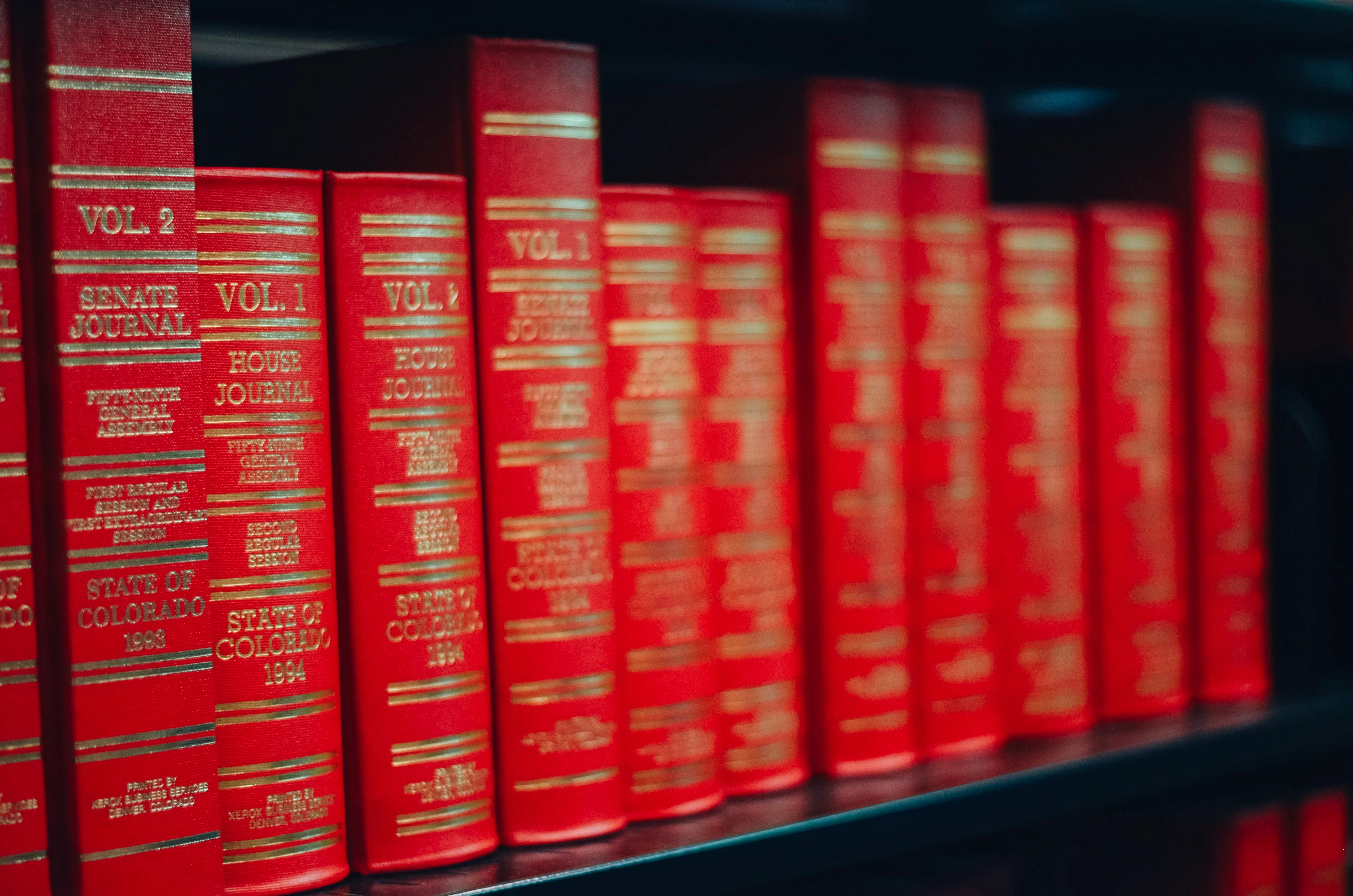 Bound volumes of the Colorado Senate and House Journals