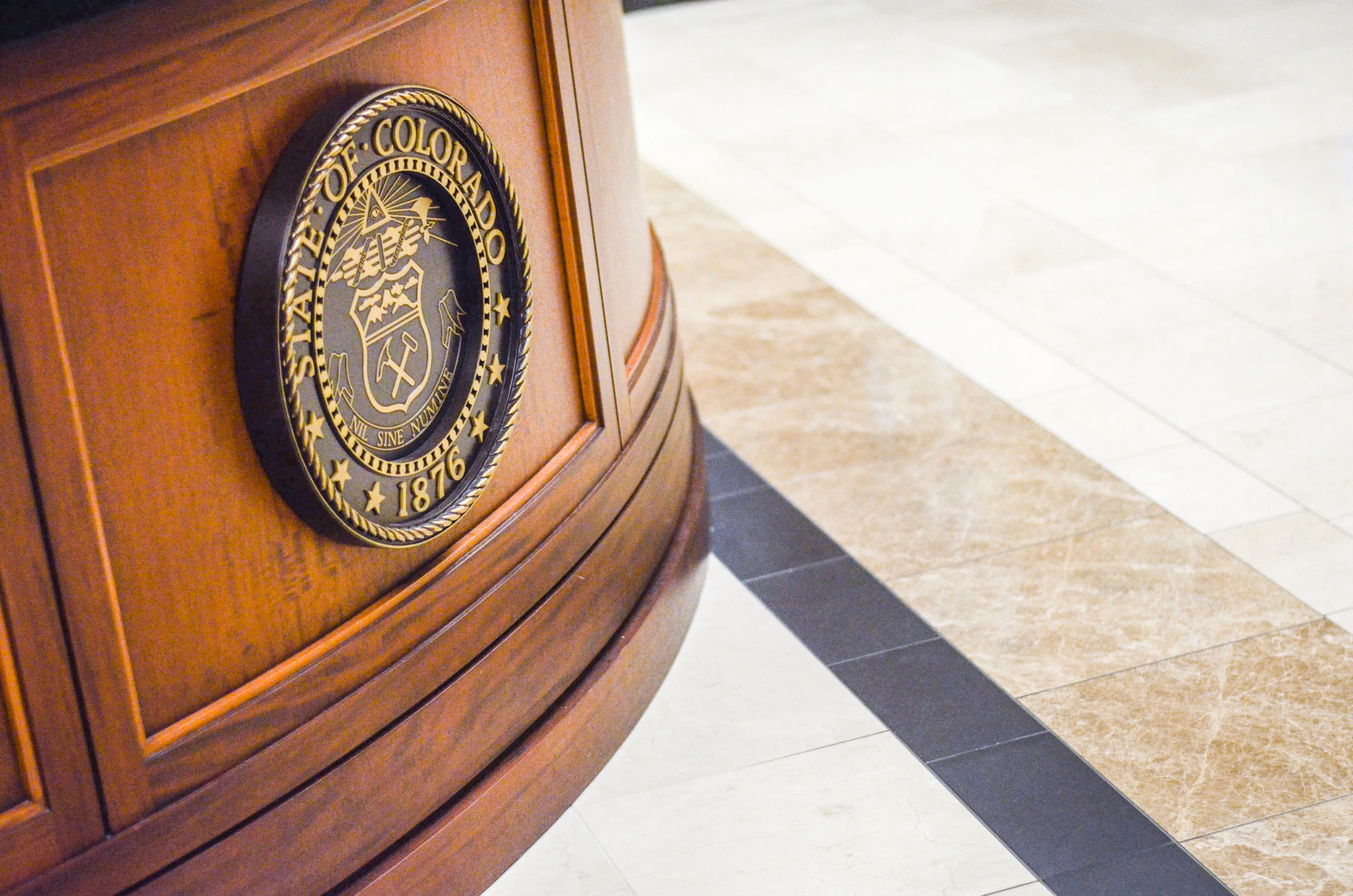 The Great Seal of the State of Colorado, cast in bronze
